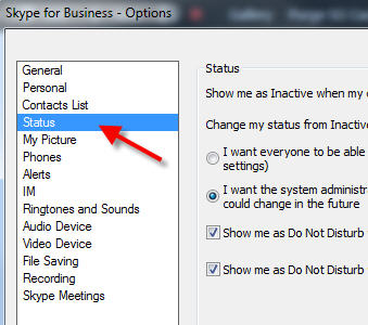 skype for business away time mac 16.6.332